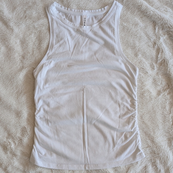 Soma White Cotton Sleepwear, Loungewear, or Layering Tank Size XS (XXS fit) NWOT - Picture 1 of 8